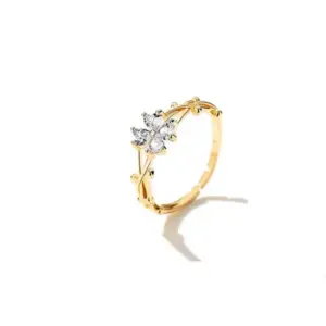 W0071 Gold White Stone / Adjustable Opening