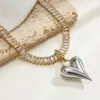 Elegant Vintage Style Simple Style Heart Shape Copper 18k Gold Plated Zircon Pendant Necklace In Bulk