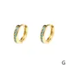 Wholesale Fashion Round Gold Plated Copper Zircon Hoop Earrings