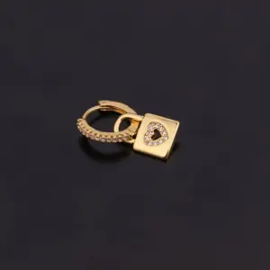 Wholesale 1 Piece Lady Geometric Copper Inlaid Zircon Earrings