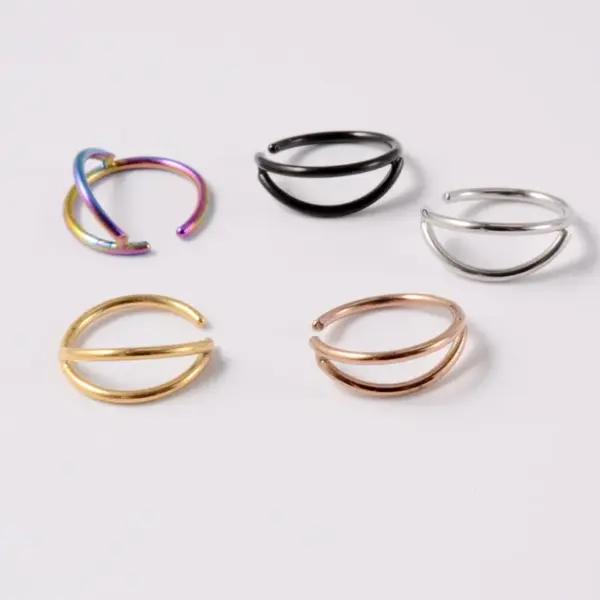 1 Piece Nose Rings & Studs Casual Vacation Geometric 304 Stainless Steel Polishing 18K Gold Plated Lip Rings Ear Cartilage Rings & Studs Nose Rings & Studs Nose Pin