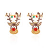 Wholesale Christmas light string reindeer and rhinestone snowman earrings