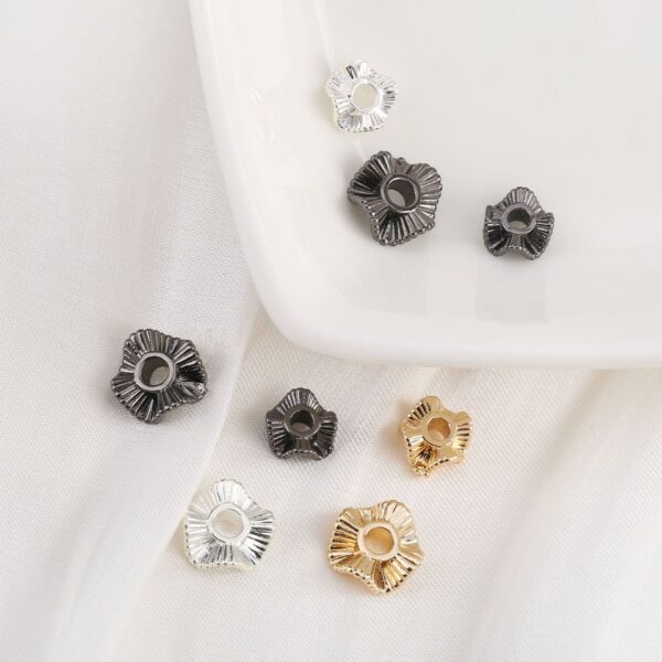 Wholesale 14K Gold-filled Color-preserving Wavy Lace Spacer Spacer Spacer Beads diy Handmade Bracelet NecKlace Beaded String Jewelry Accessories