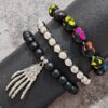 oly-8ecad04148a5f7a087d94c8365daab1c Wholesale Dark Style Hand Ornaments Personalized Skull Beaded Bracelets Skull Hand Web Bracelets Trendy