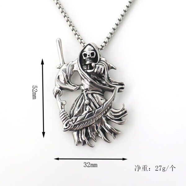 Wholesale European and American domineering skull death pendant vintage Halloween men's necklace street popular hip hop style sweater chain