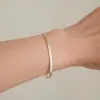 Wholesale PVD Coated Real Gold Plated 16K Gold White Gold Plated Gold Plating Solid Color 304 Stainless Steel Simple Style Waterproof Non Tarnish 304 Stainless Steel Bracelets