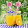 Wholesale Begonia flower silicone straw sleeve 10mm straw dustproof straw plug party decoration reusable straw cap