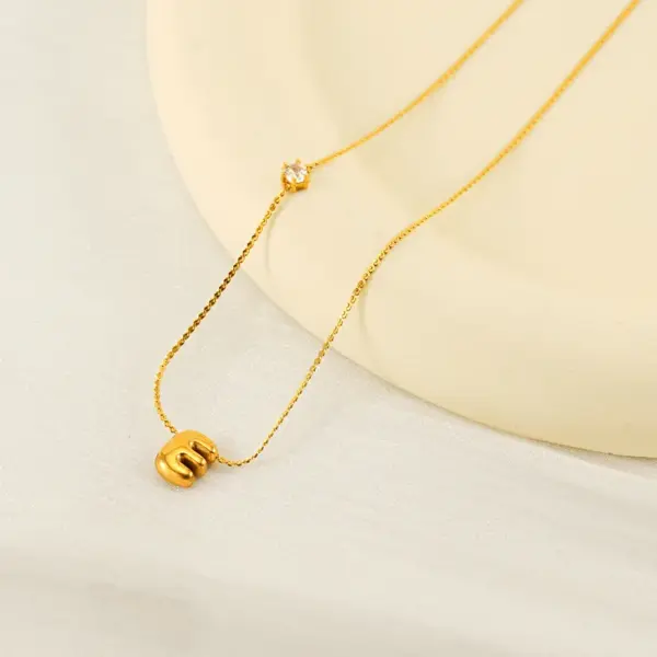 Wholesale Ion Plating (IP) 18K Gold Plated Letter 304 Stainless Steel Casual Romantic Waterproof Non Tarnish 304 Stainless Steel Necklace