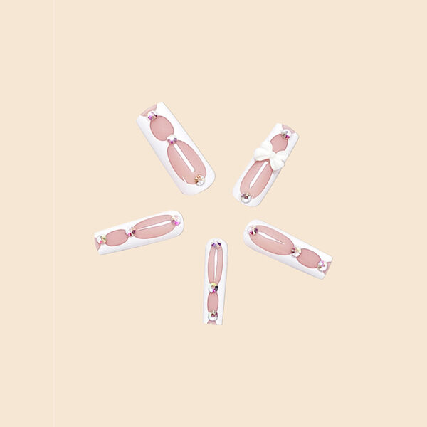 Wholesale Cross-border European and American long ballet wear nail super long water pipe ballet bow nail fake nail nail nail beauty sticker