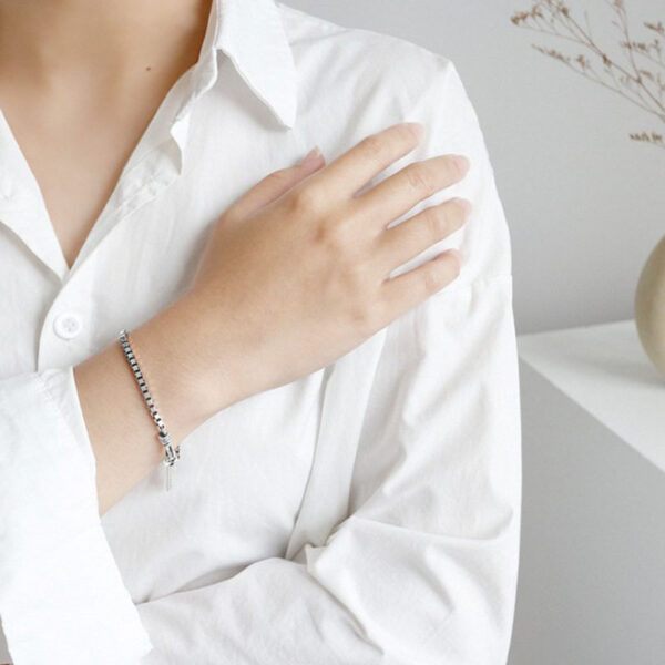 Wholesale European and American Hip-Hop Cuban Bracelet Men's Ins Fashionable Personalized Square Brand Bracelet Retro Distressed Men's Box Bracelet