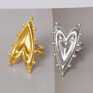 Ion Plating (IP) Real Gold Plated 18K Gold Geometric 304 Stainless Steel Casual Simple Style Streetwear Waterproof Non Tarnish Open Rings