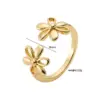 Wholesale Retro French Style Simple Style Daisy Copper 18k Gold Plated Open Rings In Bulk