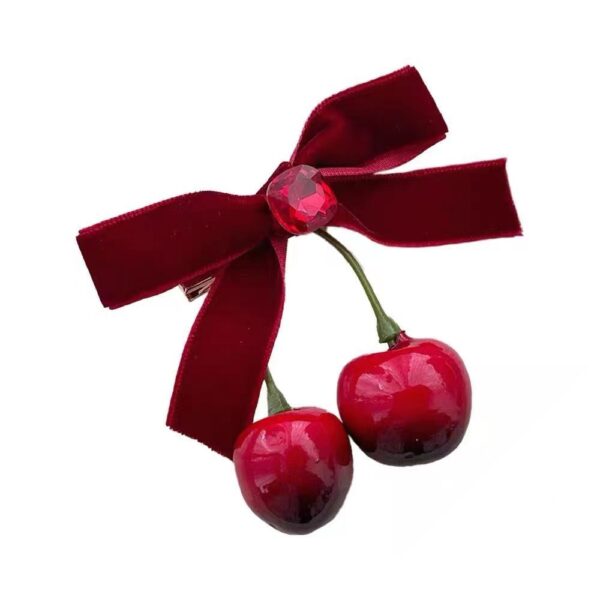 Wholesale Cherry Bow Hair Clip Hair Accessories