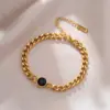 Wholesale PVD Coated 18K Gold Plated Geometric 304 Stainless Steel Waterproof Non Tarnish 304 Stainless Steel Bracelets