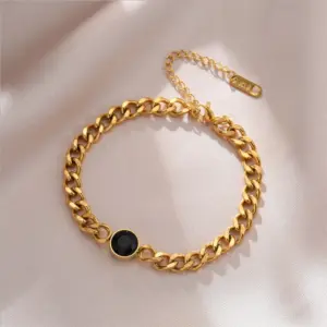 Wholesale PVD Coated 18K Gold Plated Geometric 304 Stainless Steel Waterproof Non Tarnish 304 Stainless Steel Bracelets