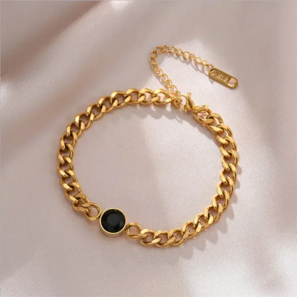 Wholesale PVD Coated 18K Gold Plated Geometric 304 Stainless Steel Waterproof Non Tarnish 304 Stainless Steel Bracelets