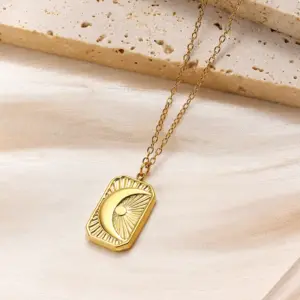 Gold / One Size / Square Plate Moon