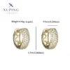 Wholesale 1 Pair XUPING Simple Style Commute Circle Inlay Copper Artificial Gemstones 18K Gold Plated Hoop Earrings