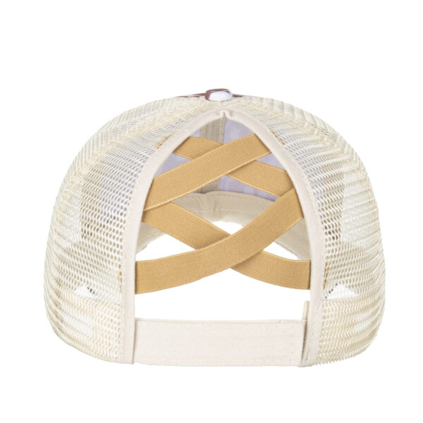 Wholesale Spring and summer new flame cross elastic net ponytail baseball cap cap sun hat sunshade cap B800