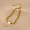 Fashion Heart Shape 304 Stainless Steel 18K Gold Plated Acrylic Stainless Steel Bracelets In Bulk