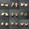 PVD Coated 18K Gold Real Gold Plated Animal 304 Stainless Steel Sweet Artistic Waterproof Non Tarnish Ear Studs