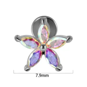 Steel Color-5 Horse Eye Flowers / 1.2x6mm