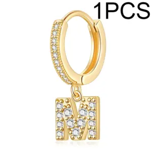 Single Alphabet Letter Earrings M