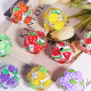 Wholesale Soft pottery color simulation fruit beads straight hole loose beads beads wearable pen diy mobile phone chain key chain bag chain accessories