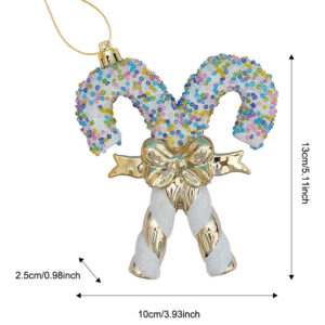 Gold plastic pendant double cane