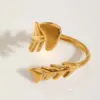 Wholesale Jewelry IG Style Simple Style Commute Geometric Starfish 304 Stainless Steel 18K Gold Plated Open Rings