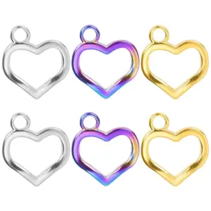 Ion Plating (IP) Real Gold Plated 18K Heart Shape 304 Stainless Steel Casual Sweet Waterproof Non Tarnish Charms Pendant Necklace