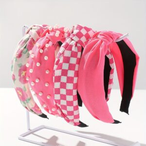 Wholesale Wide headband hair clip pink headband fabric