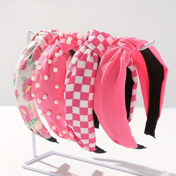 Wholesale Wide headband hair clip pink headband fabric