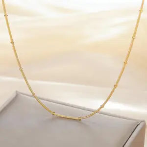 09-Round Snake Clip Beads 40+5cm-Gold / Individually Packaged