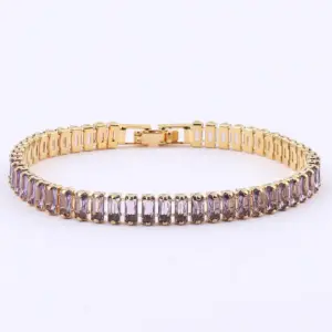 Square Buckle Bracelet Purple / 18K