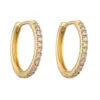 Wholesale 1 Pair Casual Simple Style Classic Style Round Plating Inlay Copper Zircon 18k Gold Plated Hoop Earrings
