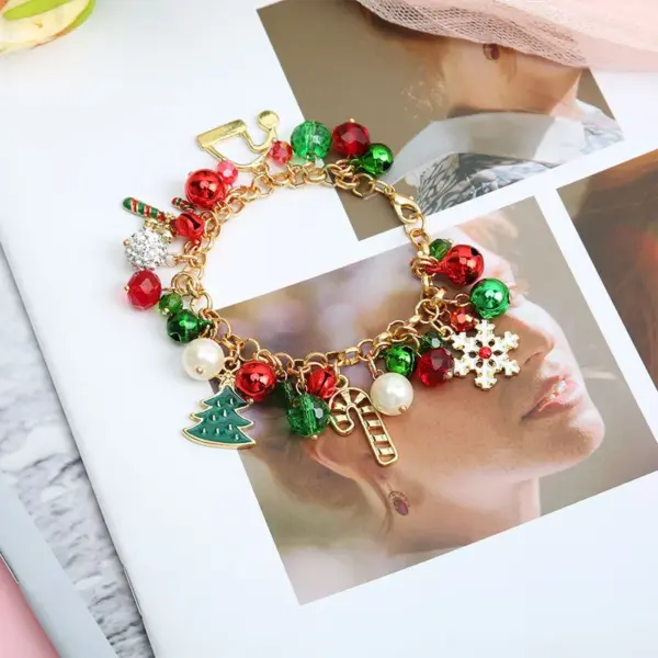 Wholesale Fashion Snowflake Alloy Pearl Plating Inlay Rhinestones Bracelets
