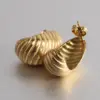 1 Pair Simple Style Stripe Water oplets Plating Stainless Steel 18k Gold Plated Ear Studs