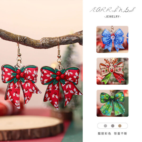 Wholesale Christmas bow earrings