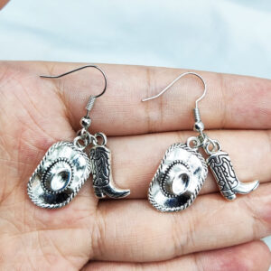 Wholesale Cowboy Hat Denim Boots Earrings You Small Pistol Simple Bohemian Creative Retro Earrings Western Cow