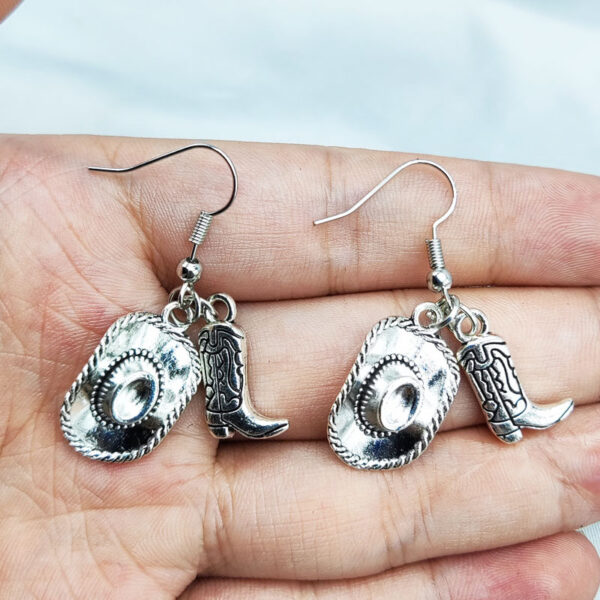Wholesale Cowboy Hat Denim Boots Earrings You Small Pistol Simple Bohemian Creative Retro Earrings Western Cow