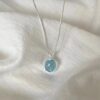Wholesale S925 Aquamarine Pendant Sterling Silver Necklace Women's High-End Non-Fading Summer Ins Versatile Accessible Luxury Niche Jewelry