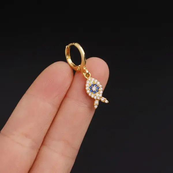 Simple Style Geometric Inlaid Zircon Copper Copper Earrings