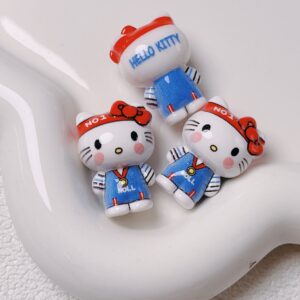 04-White and Blue / [Sold per piece] Size approx. 19 x 26 mm, aperture approx. 3.3 mm