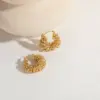 1 Pair Elegant Luxurious C Shape The Answer Plating Inlay Copper Zircon 14k Gold Plated Earrings