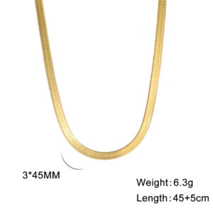 3mm snake bone chain-Gold / 45+5cm