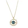 Wholesale Copper Titanium Steel Simple Style Plating Inlay Planet Zircon Pendant Necklace