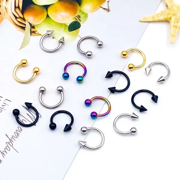 Wholesale 1 Piece Nose Rings & Studs Fashion Solid Color Titanium Steel Vacuum Plating