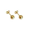 Wholesale Vacuum Plating PVD Coated Real Gold Plated 18K Gold Ball 304 Stainless Steel Simple Style Waterproof Non Tarnish Ear Studs