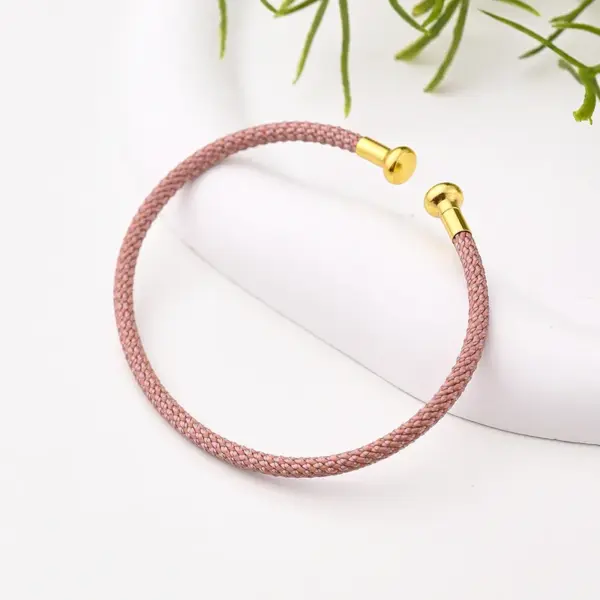 oly-8f44e0303674b9377f1988ffcbe2bf5e Wholesale Nylon Copper 18K Gold Plated Handmade Plating Multicolor Simple Solid Color Adjustable Bracelet